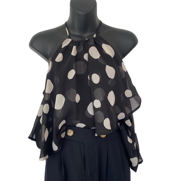 Who What Wear Tops - Womens Polka Dot Sleeveles Blouse Who What Wear XS
